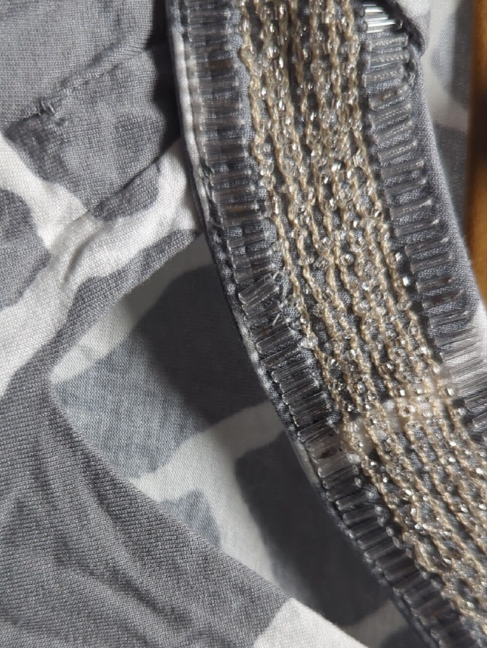 INC International Concepts Gray Animal-Print Short Sleeve Top - Picture 4 of 7
